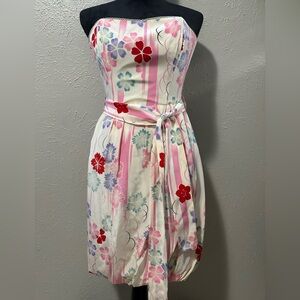 Corey Linn Calter Floral Strapless Mini  Dress